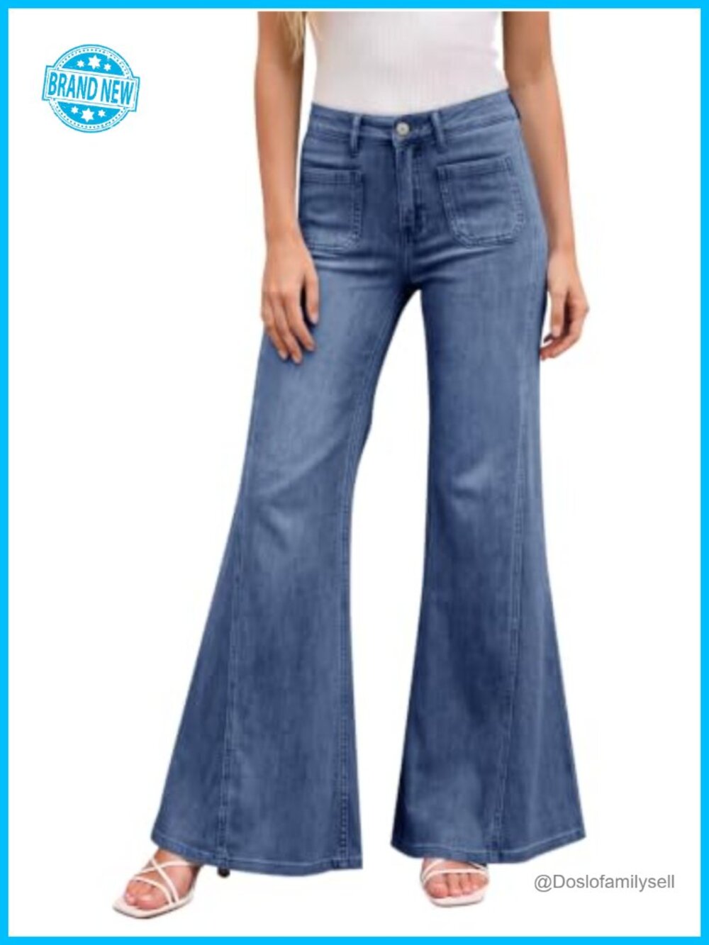 High Waisted Flare Jeans Bell Bottom Denim Pants